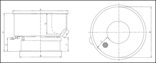 Kruhový omílací stroj EVP - schéma